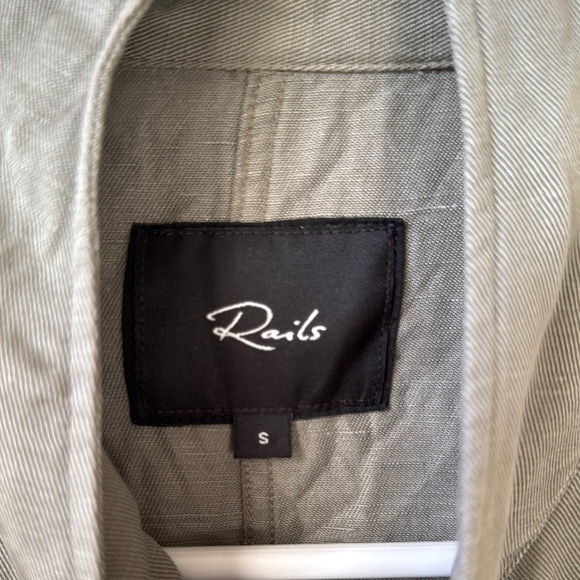 ASO Rails Collin’s Utility Sage Green Jacket Lyocell-Linen Blend Small - Picture 6 of 14